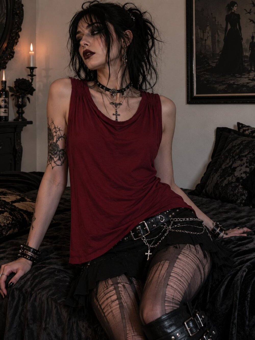 💋MADEWELL Gorgeous Burgundy Sleeveless Blouse - Picture 1 of 5